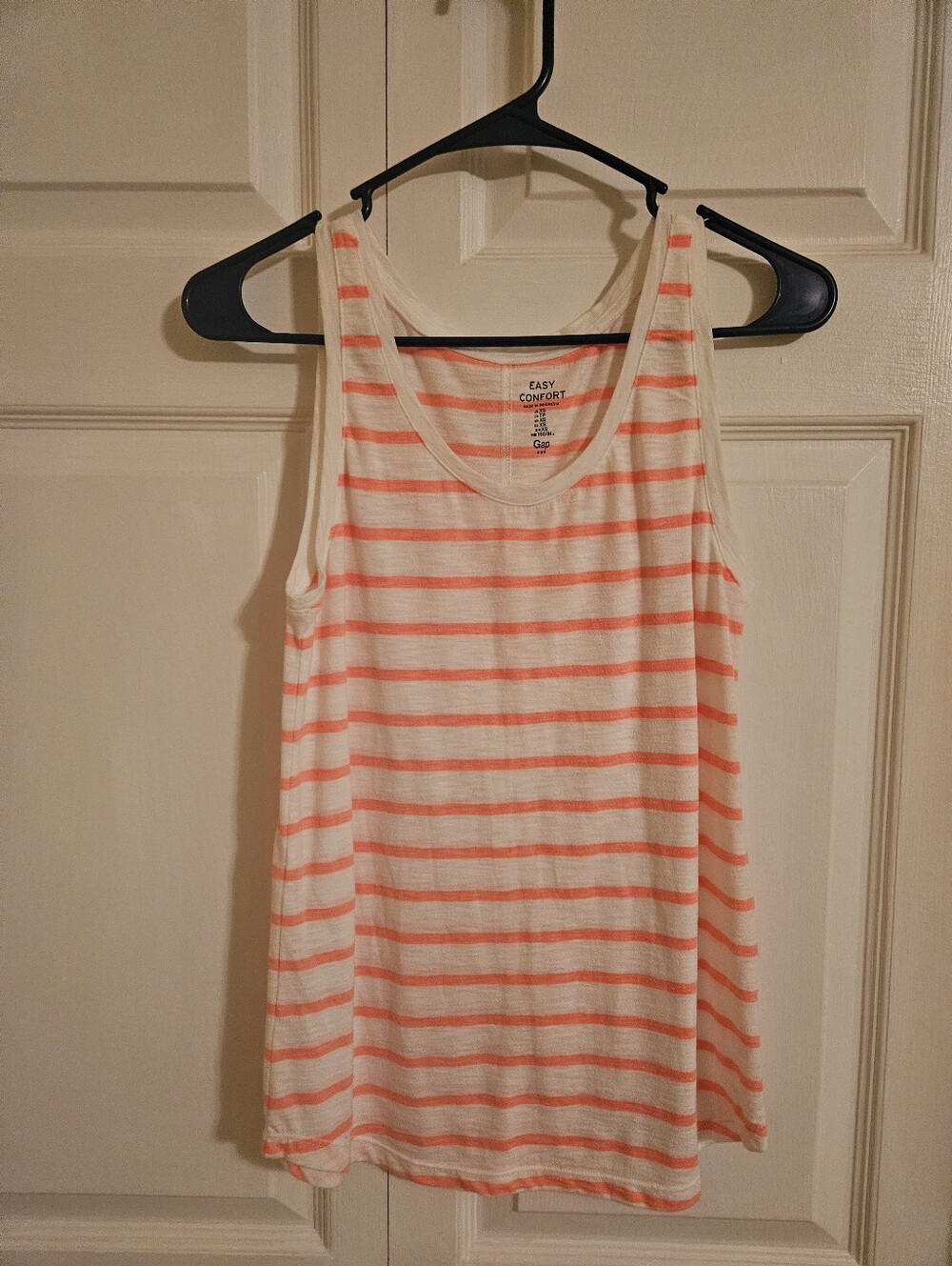 GAP Coral and White Striped Tank Top XS